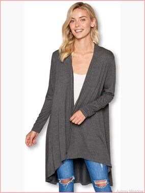 Long Flowy Maxi Duster Open Front Soft Cardigan
